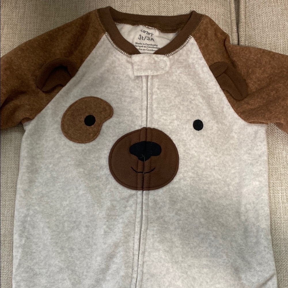 Brown and White Bear Onesie